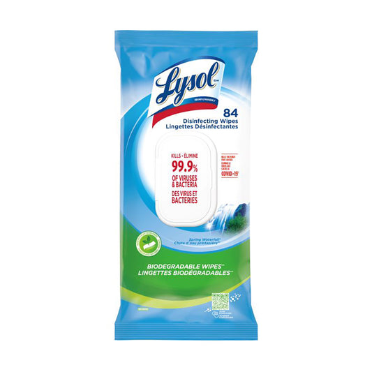 Lysol Biodegradable Disinfecting Wipes - Spring Waterfall - 84 Pack