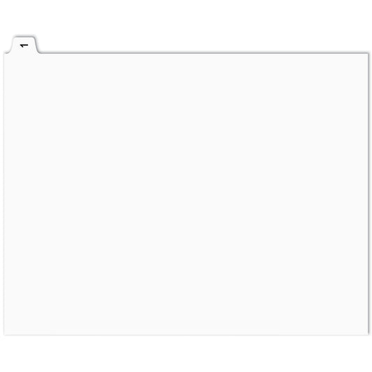 Apak Numerical Index Tabs - #1 - White - 8 1/2" x 11" - 1/15th Cut - 110 lb. - Unpunched - 25 Pack