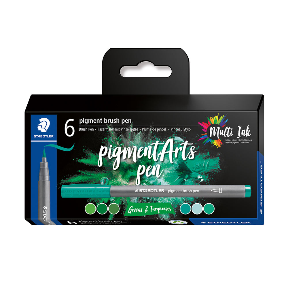 Staedtler Pigment Art Green Turq - Assortiment - Lot de 6