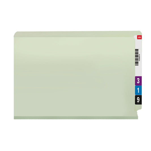 Chemise de classement Smead en carton comprimé avec onglets latéraux et 2 attaches SafeSHIELD - Format légal - Vert - Paquet de 25