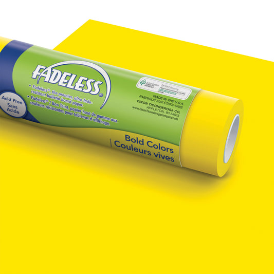 Papier d'art pour tableau d'affichage, couleur canari, 1/21 m x 15,24 m, 1 rouleau