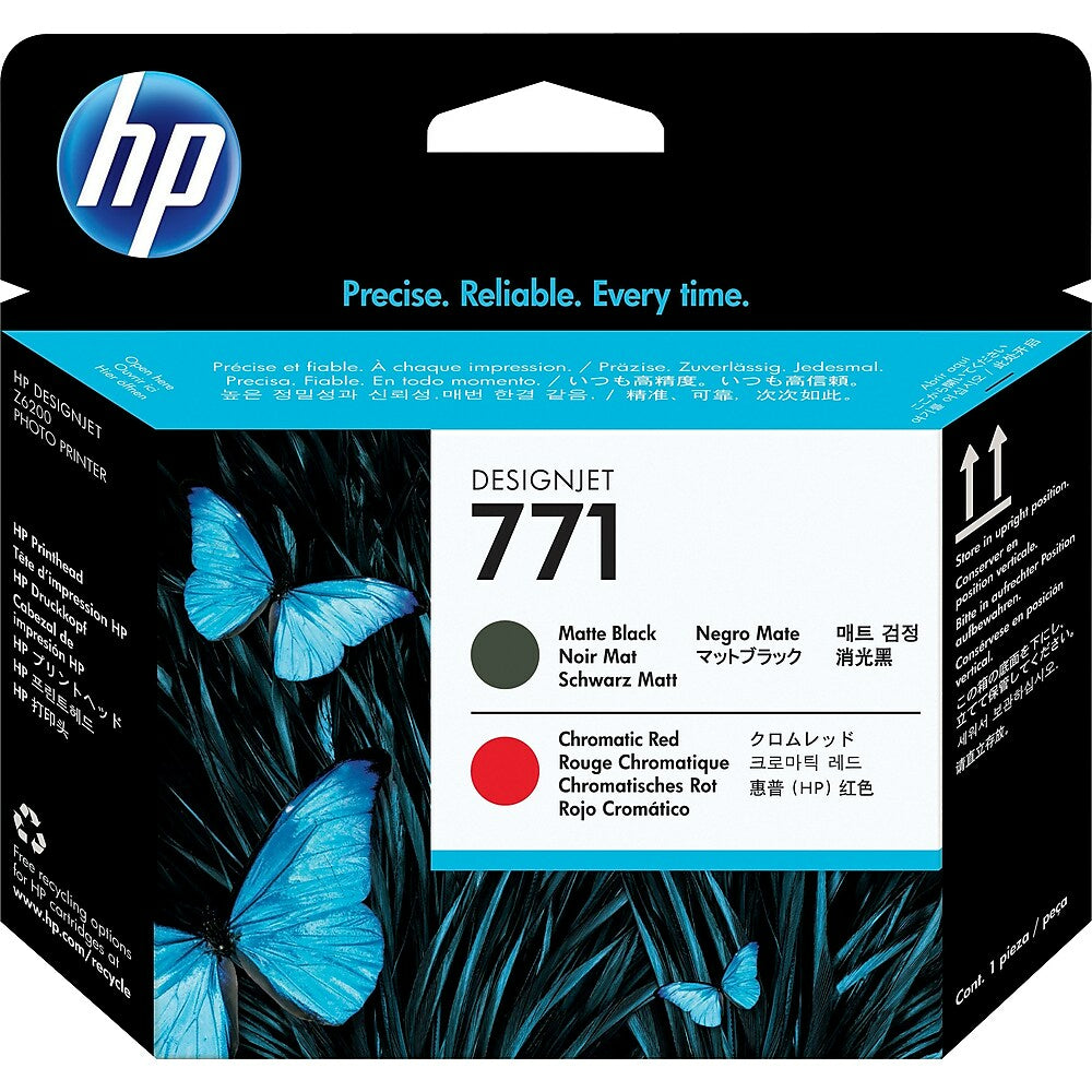 Tête d'impression HP 771 noir mat et rouge chromatique (CE017A)