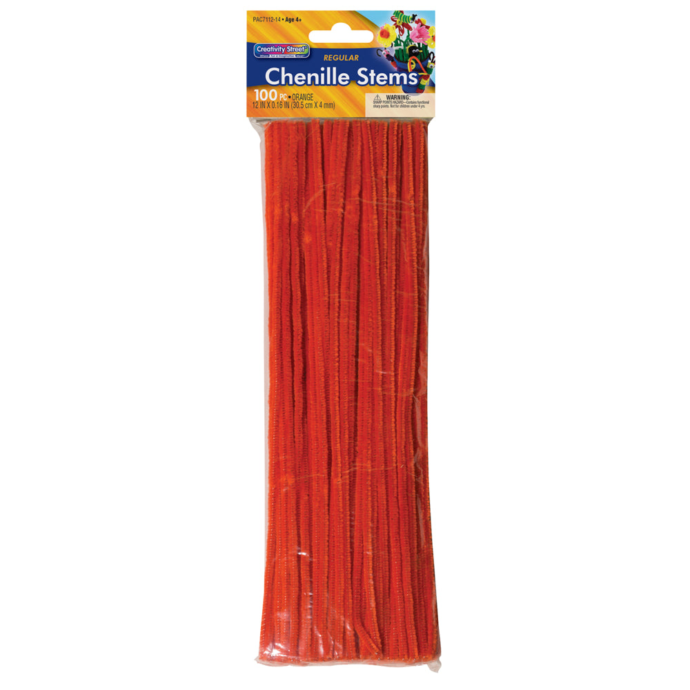Creativity Street Regular Stems, Orange, 30.5cm x 4 mm, 100/pkg