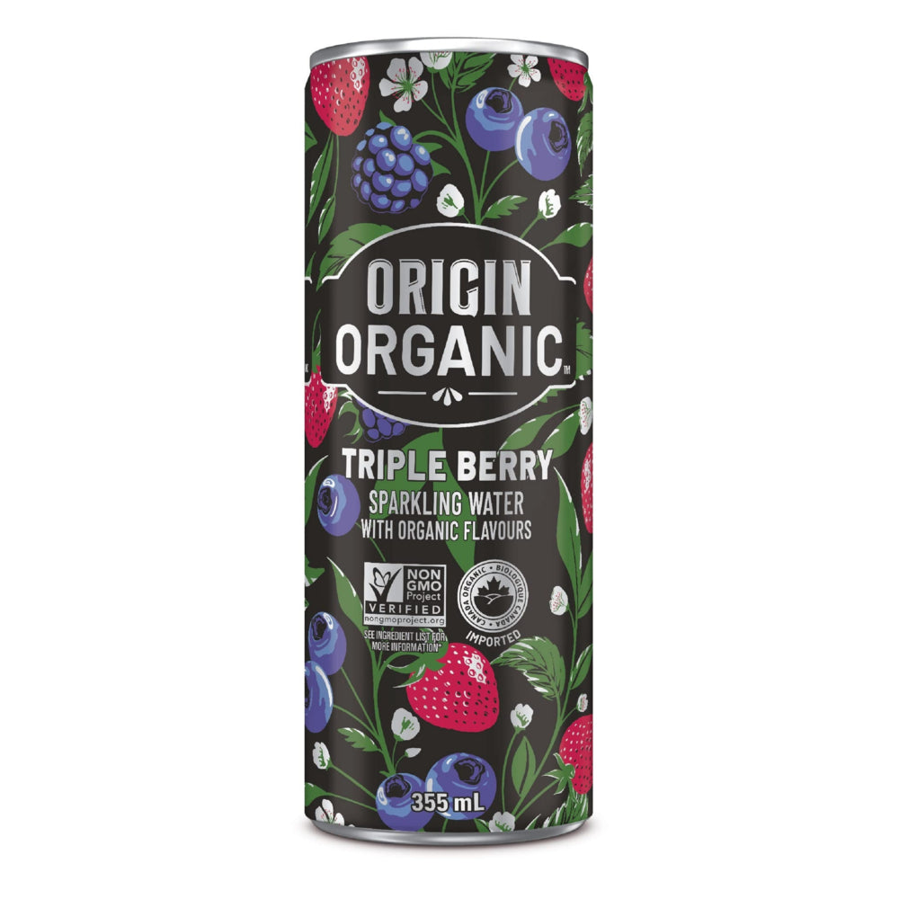Origin Organic Sparkling Water - Triple Berry - 24 Pack