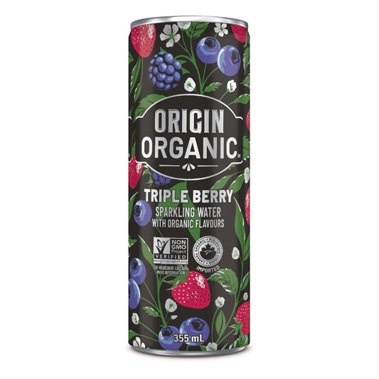 Origin Organic Sparkling Water - Triple Berry - 24 Pack