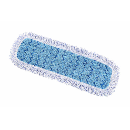 Recharge de tampon humide Globe Commercial Mfiber Hi Absorb 18" bleu avec franges