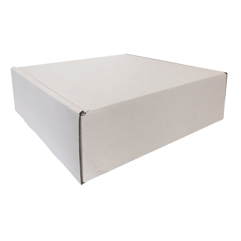 SPC Cardboard Box - 12" L x 12.25" W x 3.875" H - White - 10 Pack
