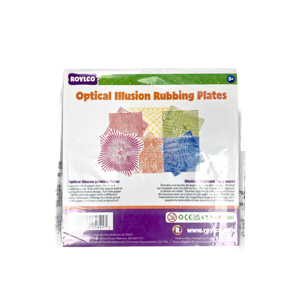 Roylco Rubbing Plate Optical Illusion, 12 Pack