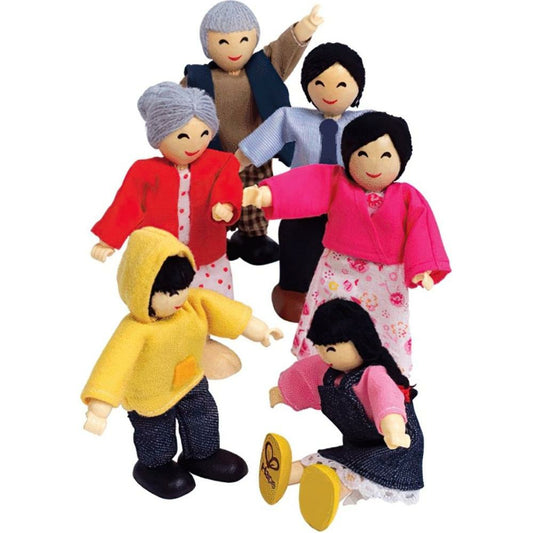 Famille heureuse, asiatique, 6/set