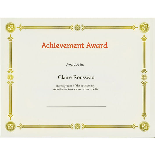 St. James Premium Weight Certificates, Julian Design - Gold Foil - Ivory - 15 Pack
