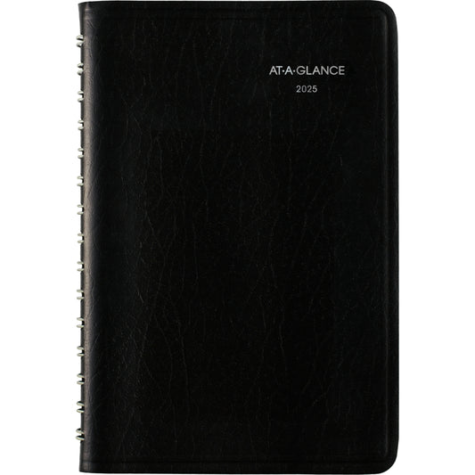 AT-A-GLANCE 2025 Daily Appointment Book - 8" H x 4-7/8" W - Black - English