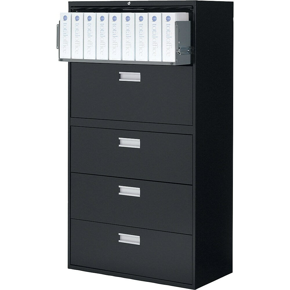 Staples Lateral File Cabinet, 5-Drawer, Black