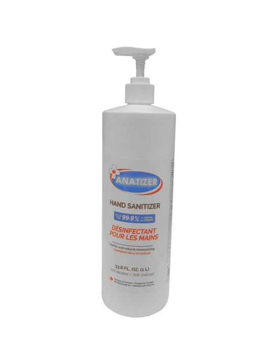 DÉSINFECTANT POUR LES MAINS (1 L) 33,8 fl.oz 70% ALCOOL (Anatizer)