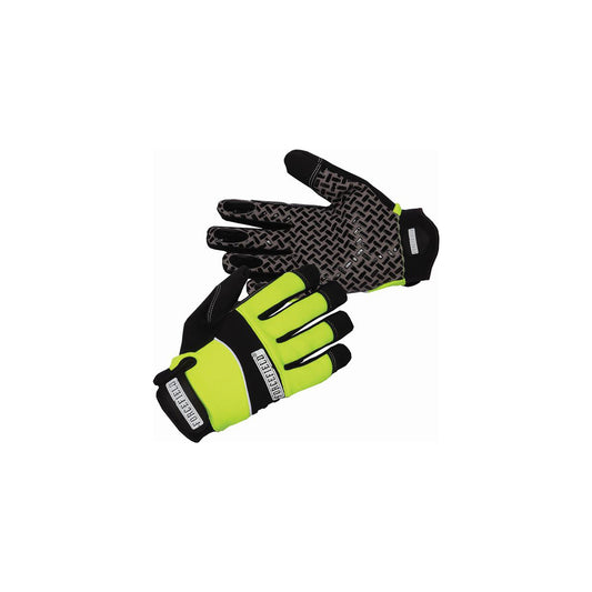 Latoplast Sticky Glove, Hi Vis, Spandex liner, Silicone Pattern Palm, Velcro Wrist Strap, Orange, Medium