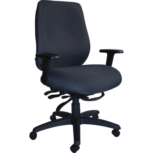 Fauteuil multi-bascules robuste Horizon Cierra Grande à dossier moyen - Noir