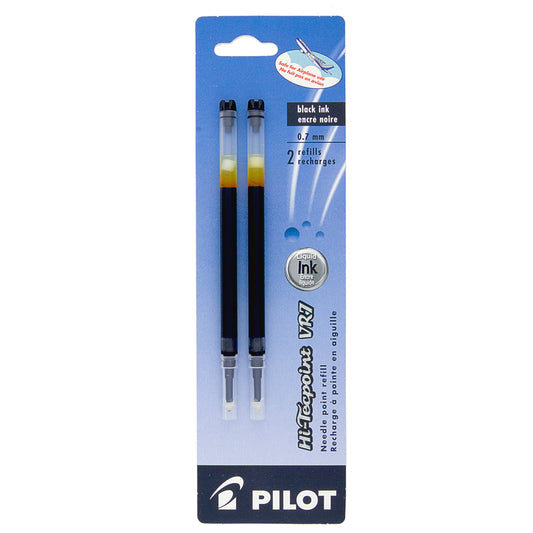 Recharges d'encre Pilot Hi-TecPoint V7 RT et Greentecpoint - Pointe fine - Noir - Lot de 2