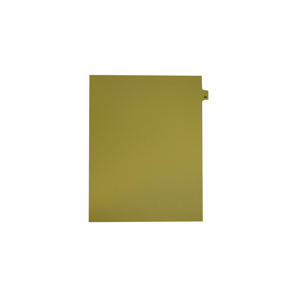 Onglets numériques Sterling Singles, n° 28, chamois, format lettre, coupe 1/25e, paquet de 25