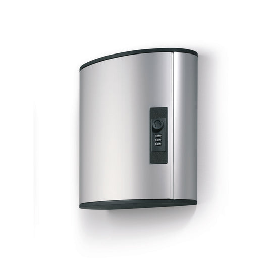 Armoire à clés durable en aluminium brossé pré-percé avec serrure à combinaison - 36 clés - Argent