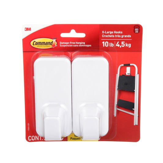 Command X-Large Hooks with 6 Strips - White - 2 Pack