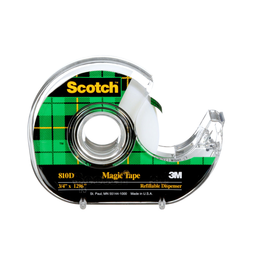Scotch Magic 810D Invisible Tape with Refillable Dispenser - 19 mm W x 32.9 m L