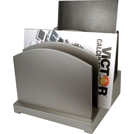 Organiseur de bureau incliné Victor Wood - Argent classique (S8601)