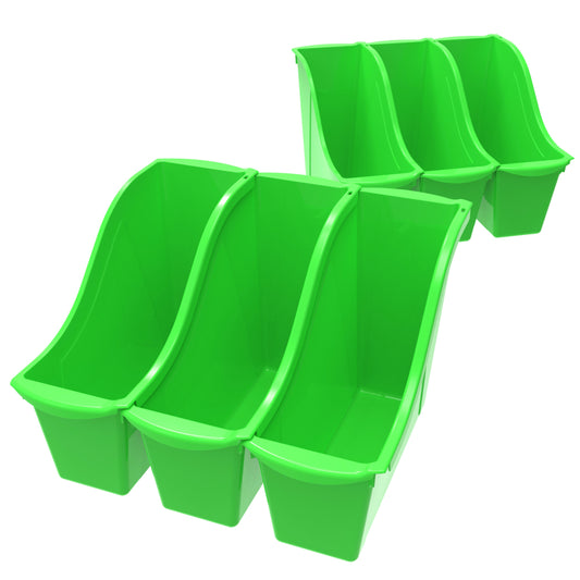 Storex Small Book Bin - Green - 6 Pack