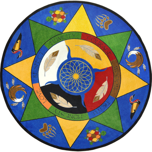 Joy Carpets Spirit of Truth Area Rug - 5'4" Round - Multicolour