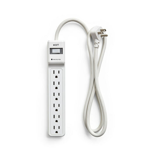 NXT Technologies NX54312-CA NX54312, 6-Outlet Surge Protector, 4ft, 600 Joules - White