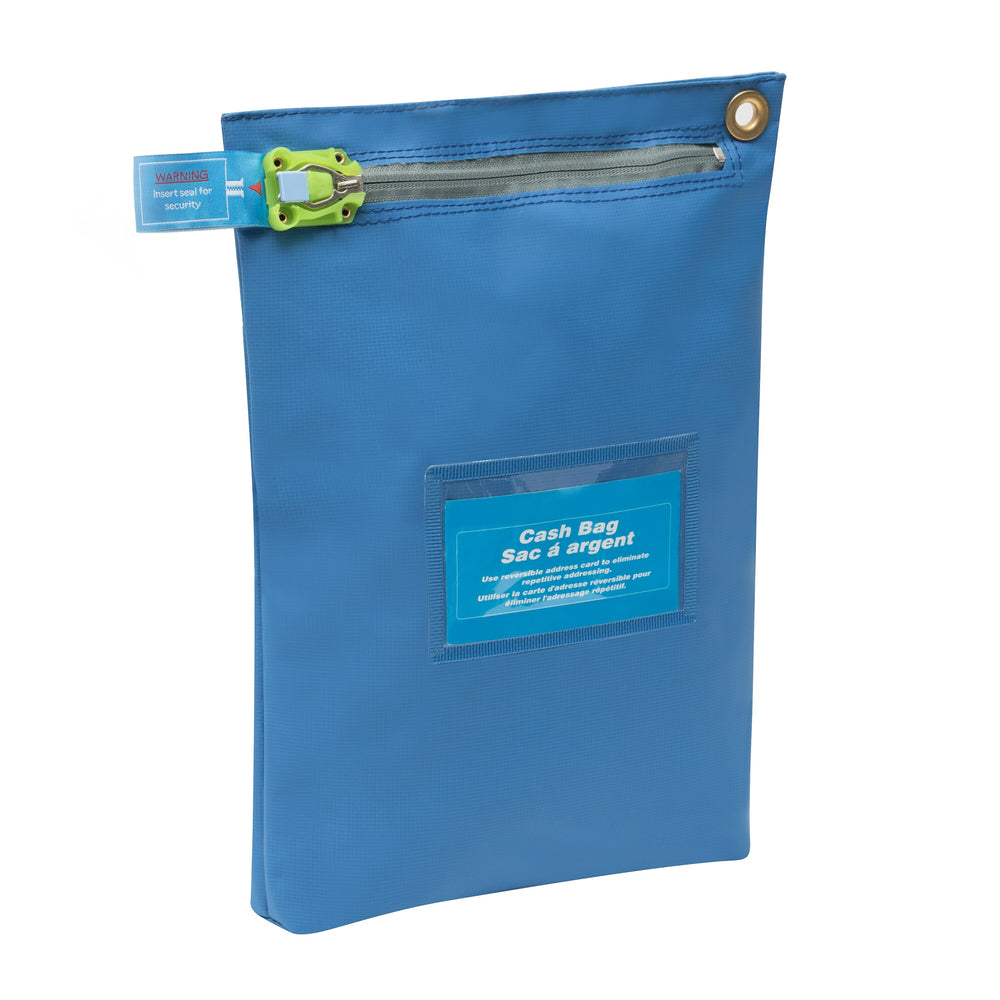 Sac à monnaie réutilisable en vinyle avec fermeture éclair du groupe Ro-El, bleu, 25,4 x 33 x 2,5 cm