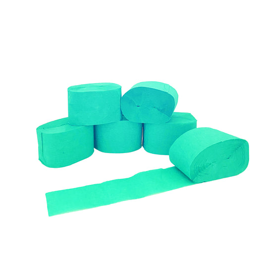 DBLG Artworks Crepe Streamers - 4.5 cm x 25 m - Turquoise - 6 Rolls/Pack