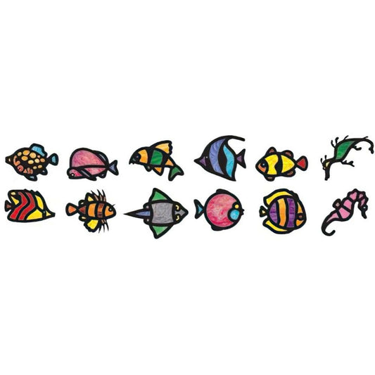 Roylco Tropical Fish Stained Glass Frames
