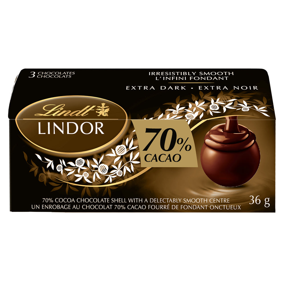 Lindt Lindor Dark Chocolate - 70% Cacao - 36g - 3 Pack (6069)
