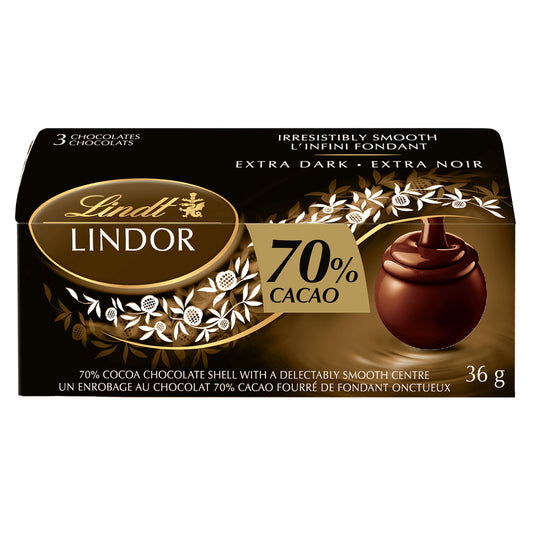 Lindt Lindor Dark Chocolate - 70% Cacao - 36g - 3 Pack (6069)