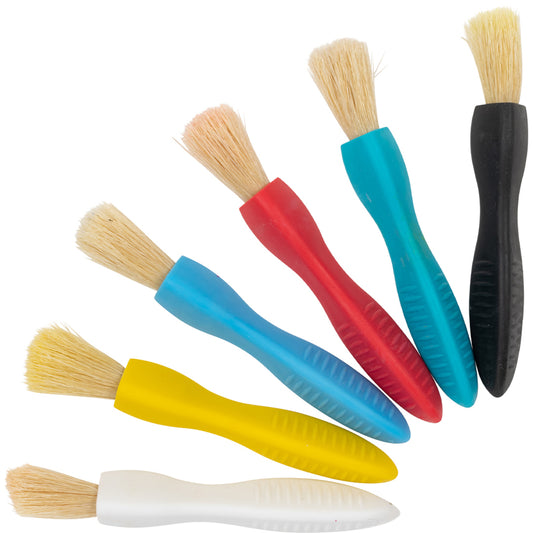 Pinceaux à manche triangulaire Learning Advantage - Couleurs assorties - 6,25 po L x 0,9 po l - Paquet de 6