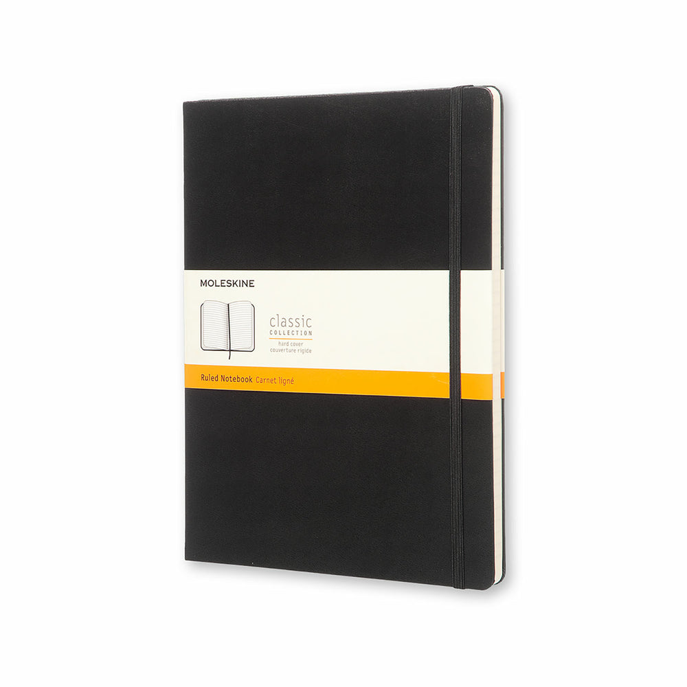 Carnet de notes Moleskine Classic noir à couverture souple, ligné, extra large, 7-1/2" x 10"