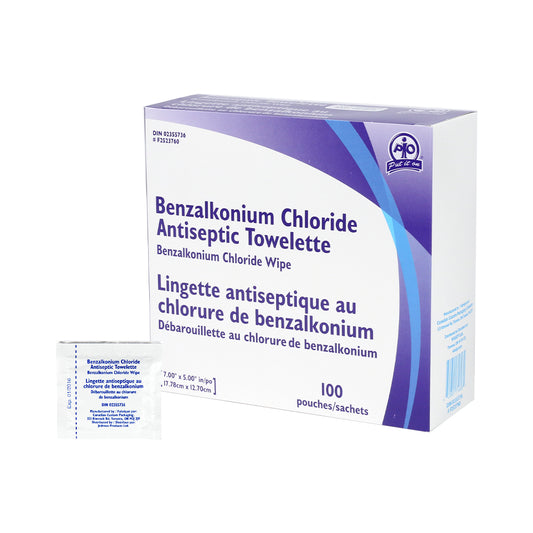 Lingettes antiseptiques Wasip BZK, paquet de 100
