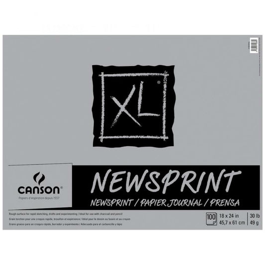Canson XL Newsprint Pad, 18"x24", 100 Sheets.