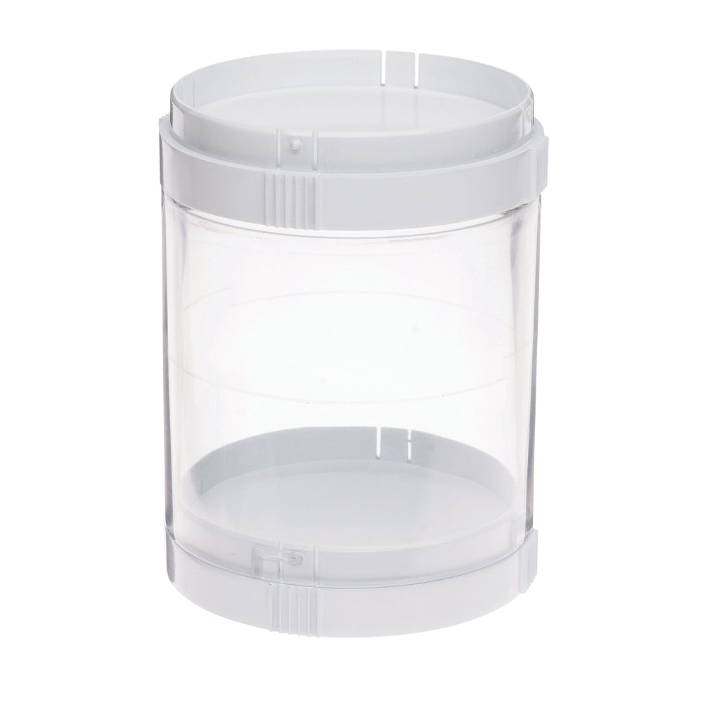 Deflecto Interlocking Storage Organizer - 1 Compartment w/2 lids - Clear/White