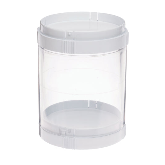 Organisateur de rangement emboîtable Deflecto - 1 compartiment avec 2 couvercles - Transparent/Blanc