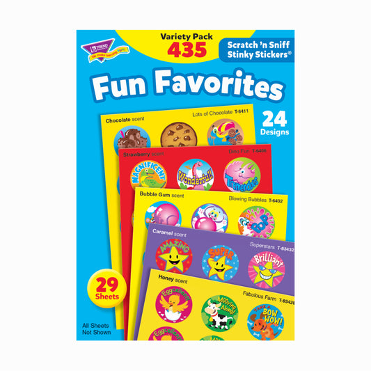 TREND enterprises Scratch 'n Sniff Stinky Stickers Variety Pack - 1" - Fun Favorites - 435 Pack