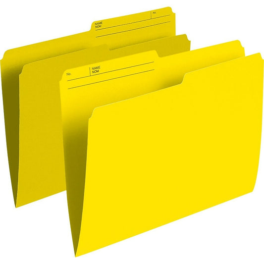 Chemises demi-coupe Staples - Format lettre - Jaune - Paquet de 100