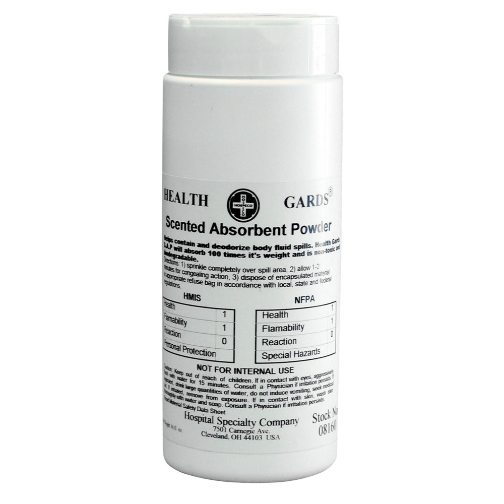 Hospeco Health Gards Scented Absorbent Powder - 16 oz