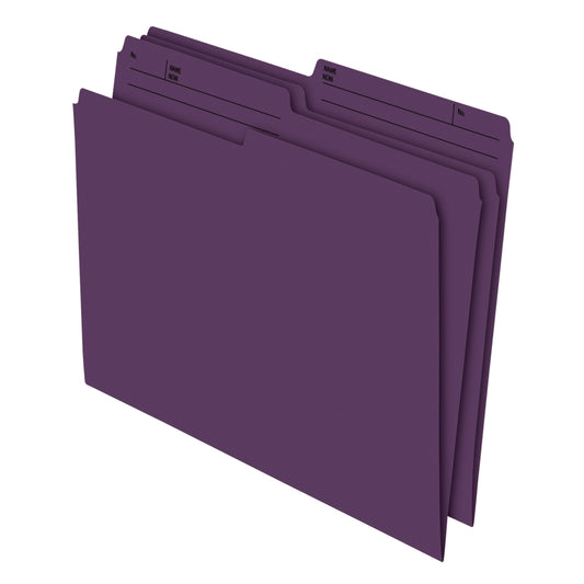 Chemises de classement Staples 1/2 coupe - Format lettre - Violet - Paquet de 100