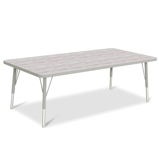 Jonti-Craft Berries Rectangle Activity Table - 30" x 60" - 15-24"H - Driftwood Grey/Grey