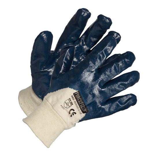 Gants Forcefield enduits de nitrile sur la paume – Taille unique – Bleu – Lot de 12