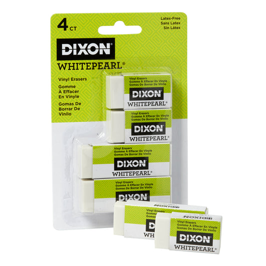 Gommes bloc Dixon White Pearl - Blanches - 2 grandes, 2 moyennes - Lot de 4