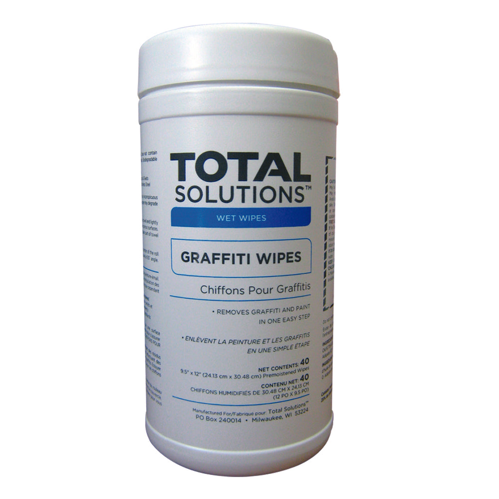 Total Solutions Graffiti Wipes - 40/Tub - 6 Tubs/Pack