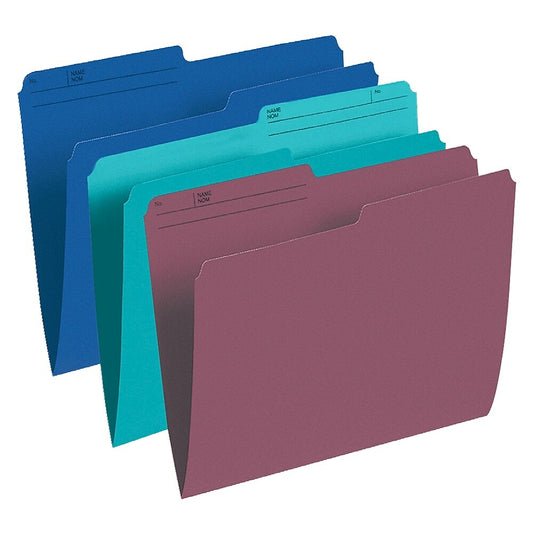 Staples Assorted File Folders - Letter Size - 25 Pack