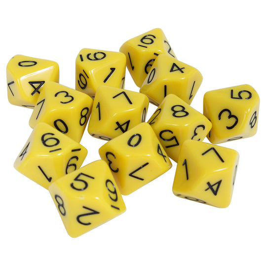 Learning Advantage 10-Sided Polyhedra Dice - 12 Pack