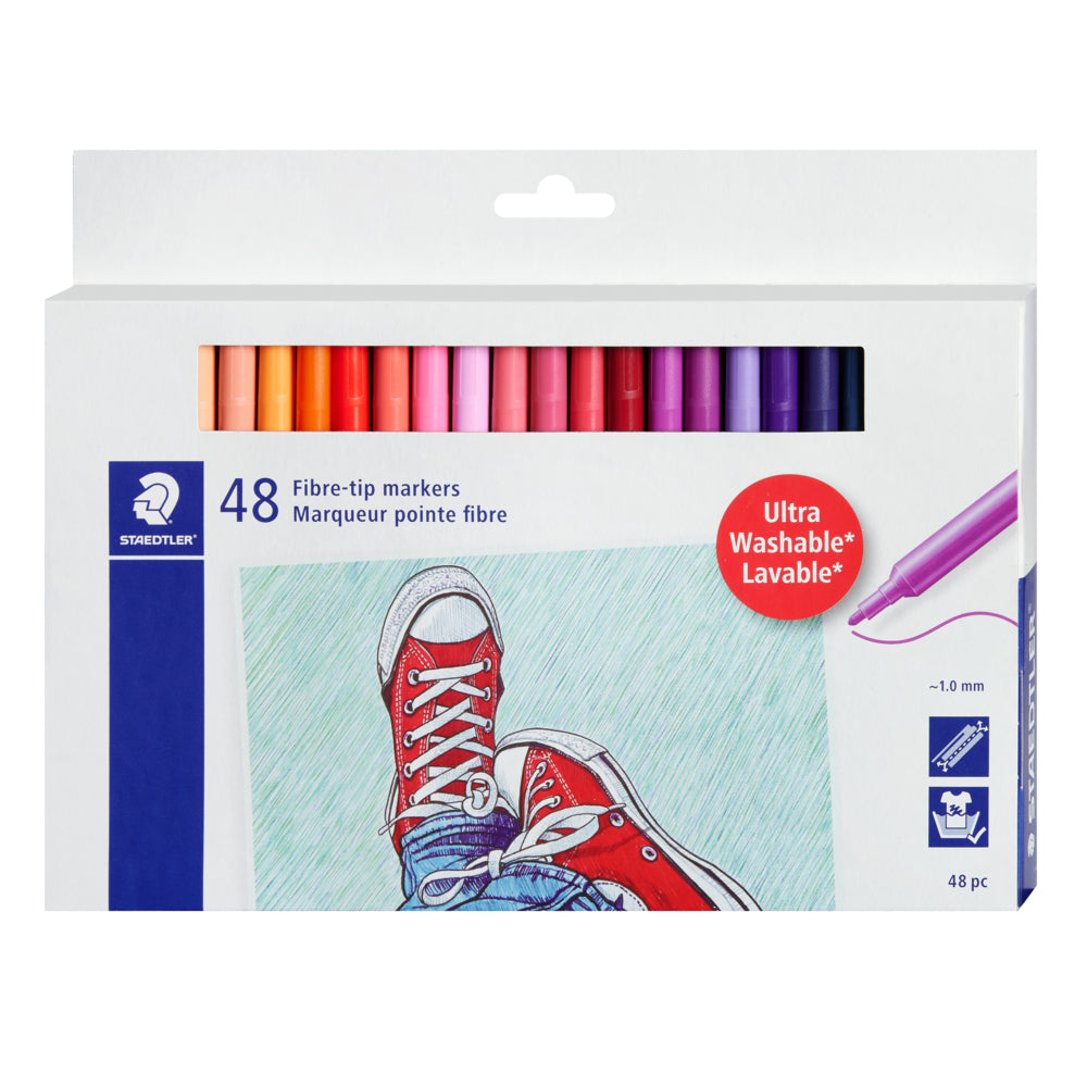 Staedtler Ultra Washable Markers - Assorted - 48 Pack